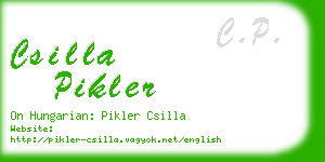 csilla pikler business card